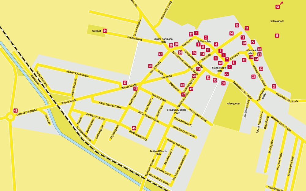 Lageplan für den Laxenburger Kultur-Parcours