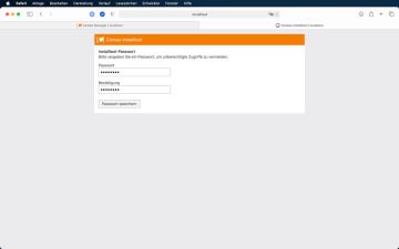 Du musst ein Passwort für das Contao-Installtool vergeben.