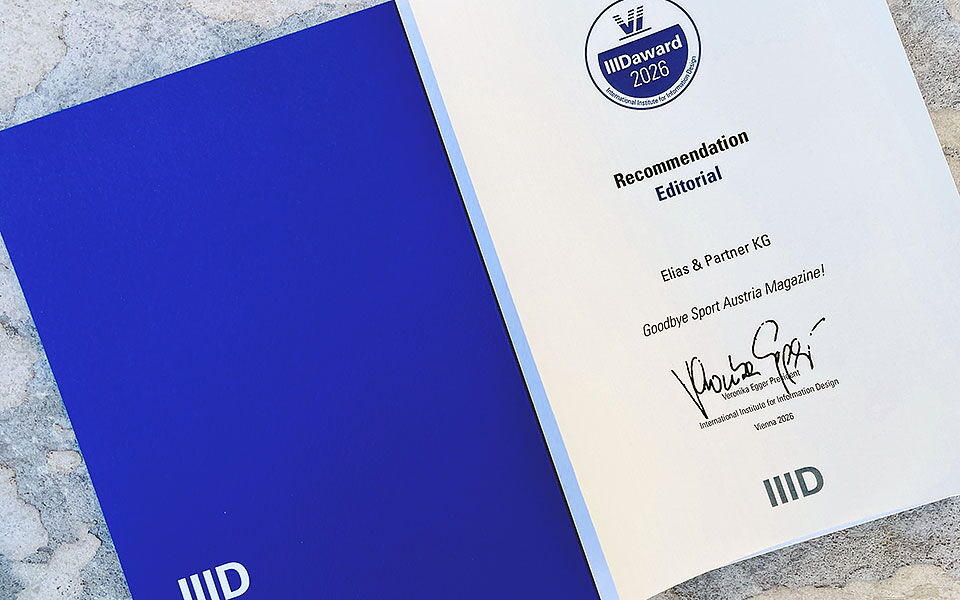 Unser Editorial Design für das Sport Austria-Magazin erhielt eine Recommendation beim IIIDaward 2026.
