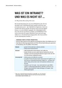 Titelseite des Artikels "Was ist ein Intranet?"