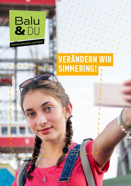 Junges Mädchen auf der Titelseite des Infofolders