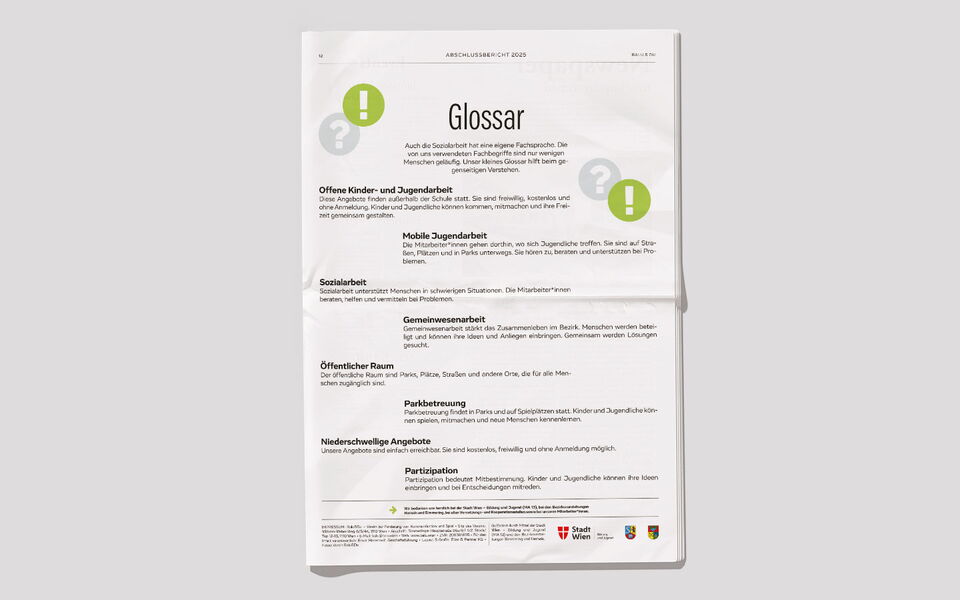 Ein hilfreiches Glossar erläutert wichtige Fachbegriffe aus der Sozialarbeit.